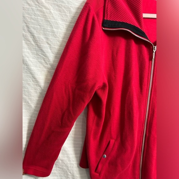Karen Scott Sport Full Zip Red Knit Jacket with Pockets Size XL - Picture 2 of 6